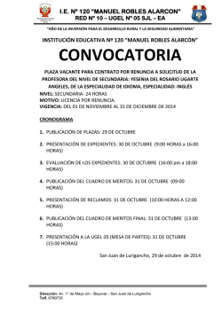 I.E. 120 Manuel Robles Alarc&oacute;n - Ugel 05