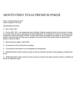 MONTEVIDEO TEXAS PREMIUM POKER - Casino Carrasco