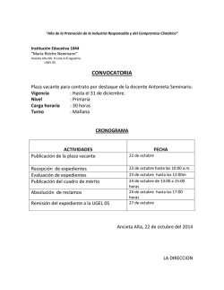 CONVOCATORIA - Ugel 05