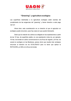 &ldquo;Greening&rdquo; y agricultura ecol&oacute;gica - Uagn.es