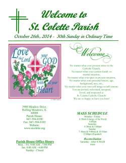 MASS SCHEDULE - St. Colette Church