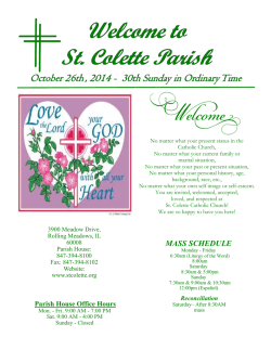 MASS SCHEDULE - St. Colette Church