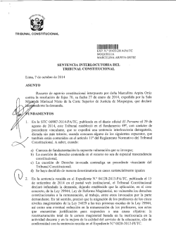 SENTENCIA INTERLOCUTORIA DEL TRIBUNAL
