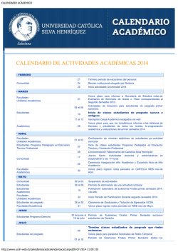 Calendario 2014 - Escuela de Derecho Universidad Cat&oacute;lica Silva