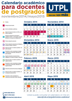 Postgrados: Calendario acad&eacute;mico docentes noviembre 2014 - UTPL