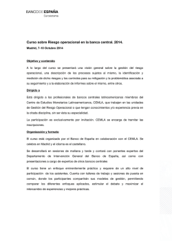 Curso sobre Riesgo operacional en la banca - Banco de Espa&ntilde;a