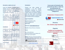 Curso para la formaci&oacute;n del personal que lleva a cabo los - IdiPAZ