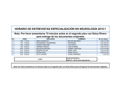 horario de entrevistas especializaci&oacute;n en neurolog&iacute;a 2015-1