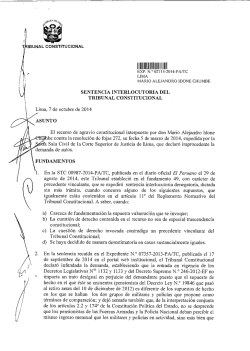 SENTENCIA INTERLOCUTORIA DEL TRIBUNAL