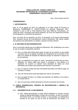 RESOLUCI&Oacute;N DEL CONSEJO DIRECTIVO - osinergmin