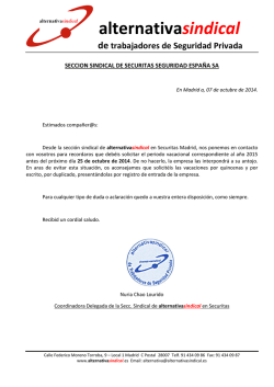 comunicado asignaci&oacute;n vacaciones Securitas - Alternativa Sindical