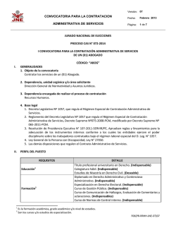 Convocatoria CAS - JNE - Jurado Nacional de Elecciones