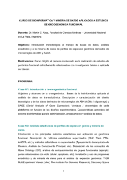 CURSO DE BIOINFORMATICA Y MINERIA DE DATOS APLICADOS