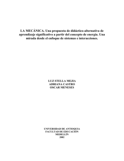 LA MEC&Aacute;NICA. Una propuesta de did&aacute;ctico-alternativa de