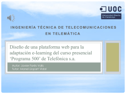 Dise&ntilde;o de una plataforma web para la adaptaci&oacute;n e-learning del