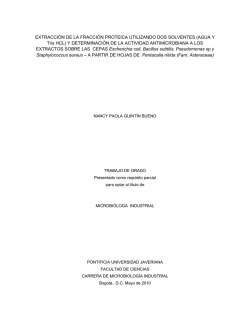 EXTRACCI&Oacute;N DE LA FRACCI&Oacute;N PROTEICA UTILIZANDO DOS