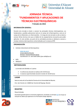Jornada T&eacute;cnica Fundamentos y aplicaciones de t&eacute;cnicas