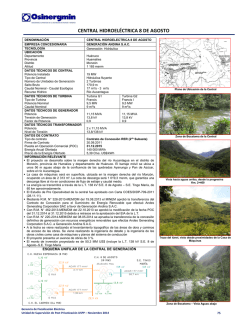 CENTRAL HIDROEL&Eacute;CTRICA 8 DE AGOSTO