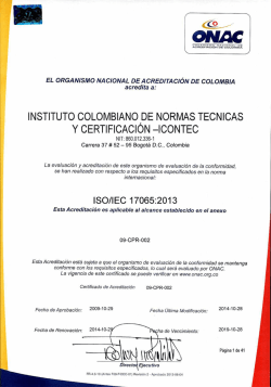 INSTITUTO COLOMBIANO DE NORMAS TECNICAS Y - ONAC