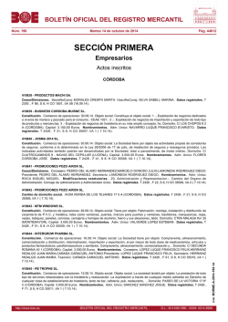 Actos de C&Oacute;RDOBA del BORME n&uacute;m. 196 de 2014 - BOE.es