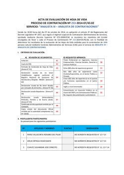 acta de evaluaci&oacute;n de hoja de vida proceso de contrataci&oacute;n n&ordm; 253