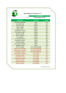 EQUIPOS CANCHA HORA Liga Deportiva Cuemanco A. C.