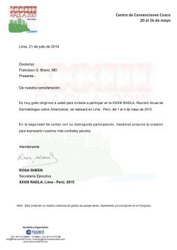 Lima, 21 de julio de 2014 Doctor(a) Francisco G. Bravo - aXmag
