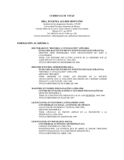 CURRICULUM VITAE - P&aacute;ginas Personales UNAM