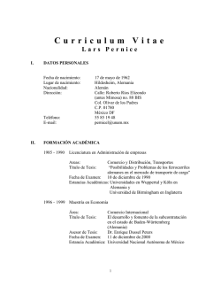 Curriculum Vitae Lars Pernice - P&aacute;ginas Personales UNAM