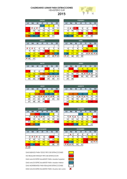 CALENDARIO LUNAR PARA EXTRACCIONES HEMISFERIO SUR