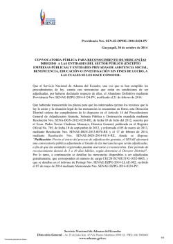 Servicio Nacional de Aduana del Ecuador www.aduana.gob.ec