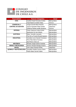 Nuevos Colegiados y Socios Postulantes Septiembre 2014