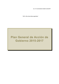 Plan General de Acci&oacute;n de Gobierno 2015-2017 - Ciudad