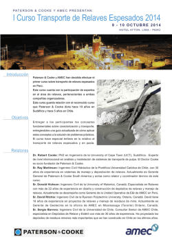 I Curso Transporte de Relaves Espesados 2014 - AMEC