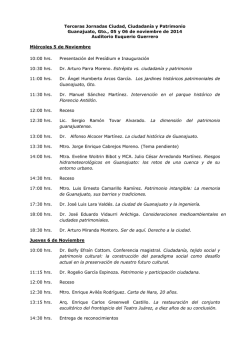 Terceras Jornadas Ciudad, Ciudadan&iacute;a y Patrimonio Guanajuato