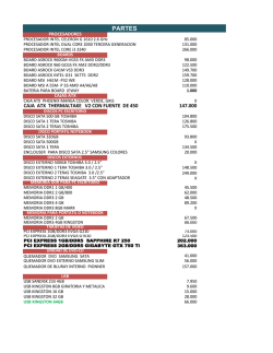 Lista Partes - global pc suministros y accesorios