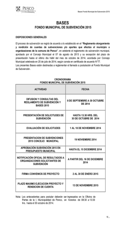 FONDO MUNICIPAL DE SUBVENCI&Oacute;N 2015 - Penco