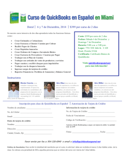 Doral｜ 6 y 7 de Diciembre, 2014 ｜$399 por curso de 2 d&iacute;as