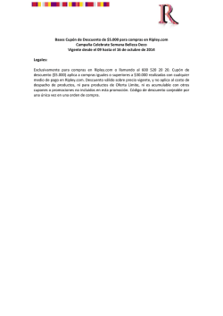 Bases Cup&oacute;n de Descuento de $5.000 para compras en Ripley.com