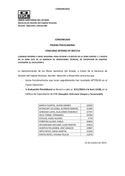 Evaluaci&oacute;n Psicolaboral - OSE