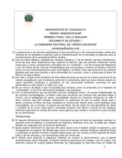 la realidad documento de estudio 1 - Arquidi&oacute;cesis de Tegucigalpa