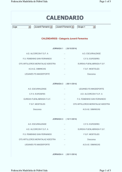 Calendario Temporada 2014-2015 Equipo - AD Escurialense