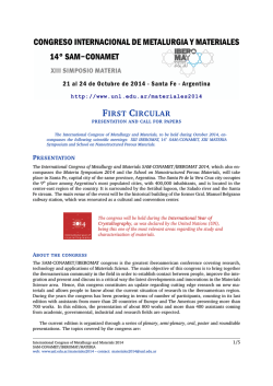 FIRST CIRCULAR - Instituto de F&iacute;sica del Litoral