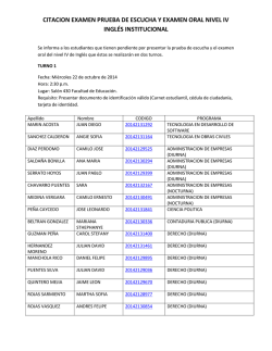 citacion examen prueba de escucha y examen oral nivel iv ingl&eacute;s