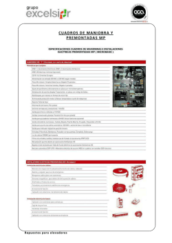 CUADROS DE MANIOBRA Y PREMONTADAS MP - Grupo Excelsior
