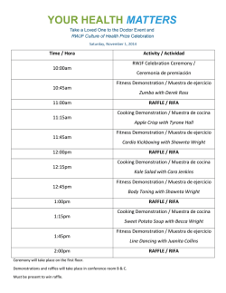 Time / Hora Activity / Actividad 10:00am RWJF Celebration