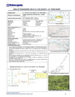 L&Iacute;NEA DE TRANSMISI&Oacute;N 138 kV S.E. 8 DE AGOSTO &ndash; S.E. TINGO