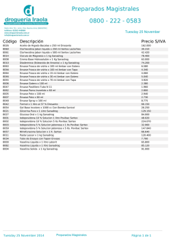 Preparados Magistrales 0800 - 222 - 0583