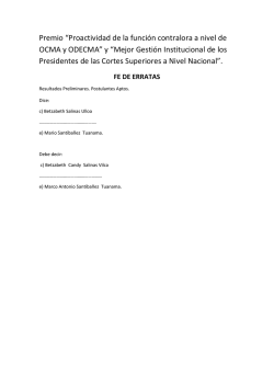 Fe de Erratas - OCMA