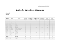 Liste des inscrits en Commerce